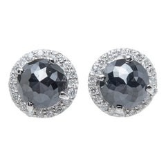 ブラックダイヤモンド ダイヤモンド K18WG ホワイトゴールド ブラックダイヤ2.25ct ダイヤ0.20ct デザインピアス ピアス レディース 中古