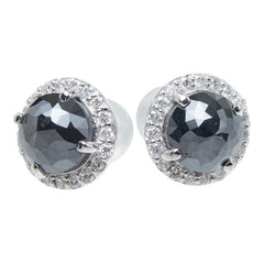ブラックダイヤモンド ダイヤモンド K18WG ホワイトゴールド ブラックダイヤ2.25ct ダイヤ0.20ct デザインピアス ピアス レディース 中古