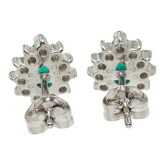 エメラルド ダイヤモンド Pt850 プラチナ エメラルド0.60ct ダイヤ0.24ct シェイプ 雫 モチーフ ピアス レディース 中古