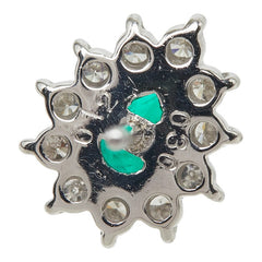 エメラルド ダイヤモンド Pt850 プラチナ エメラルド0.60ct ダイヤ0.24ct シェイプ 雫 モチーフ ピアス レディース 中古