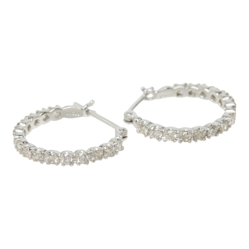 ダイヤモンド Pt900 プラチナ ダイヤ1.00ct フルエタニティ ピアス レディース 中古