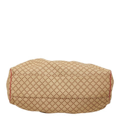 グッチ ディアマンテ スーキー ハンドバッグ 211944 ベージュ ピンク キャンバス レザー レディース GUCCI 中古