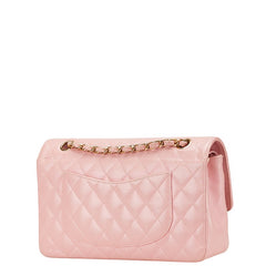 シャネル マトラッセ25 ダブルフラップ ココマーク チェーン ショルダーバッグ ピンク キャビアスキン レディース CHANEL 【中古】