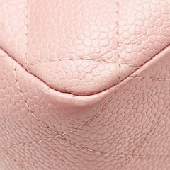 シャネル マトラッセ25 ダブルフラップ ココマーク チェーン ショルダーバッグ ピンク キャビアスキン レディース CHANEL 【中古】