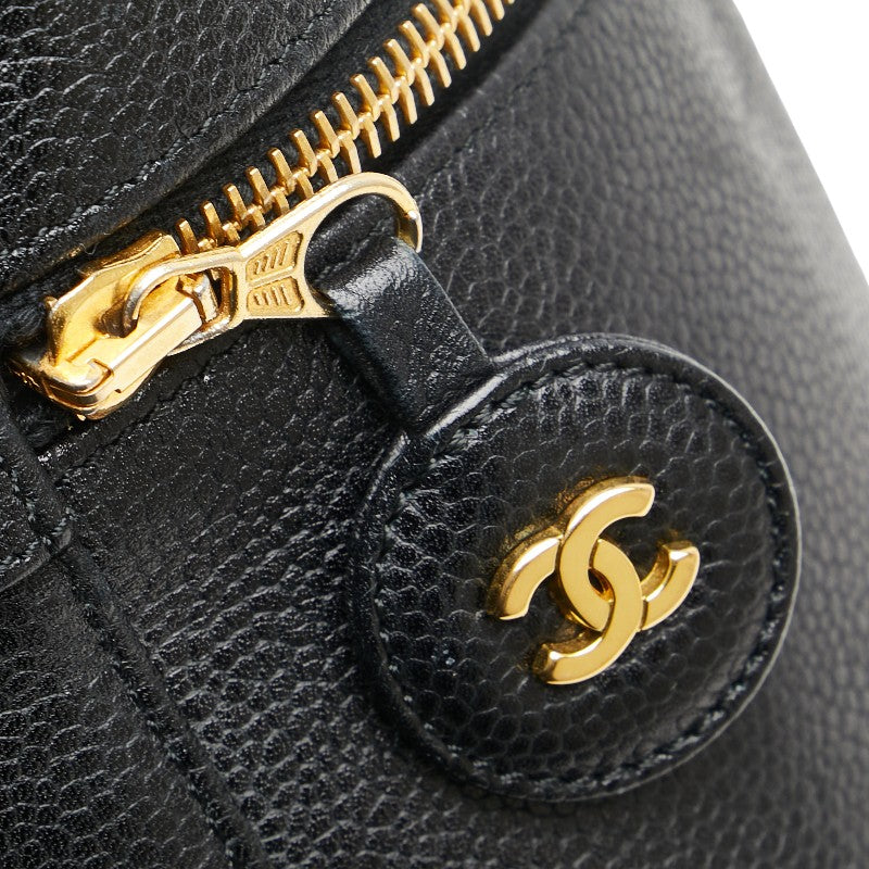 シャネル ココマーク バニティバッグ A01998 ブラック キャビアスキン レディース CHANEL 【中古】