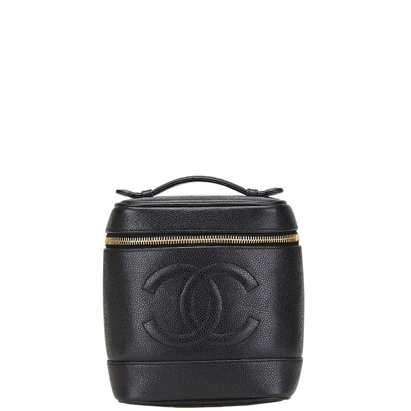 シャネル ココマーク バニティバッグ A01998 ブラック キャビアスキン レディース CHANEL 【中古】
