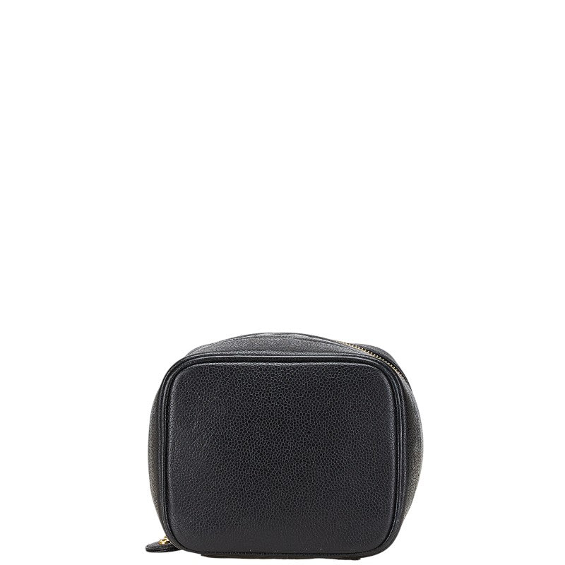 シャネル ココマーク バニティバッグ A01998 ブラック キャビアスキン レディース CHANEL 【中古】