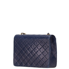 シャネル ココマーク マトラッセ チェーン ショルダーバッグ ネイビー ラムスキン レディース CHANEL 【中古】