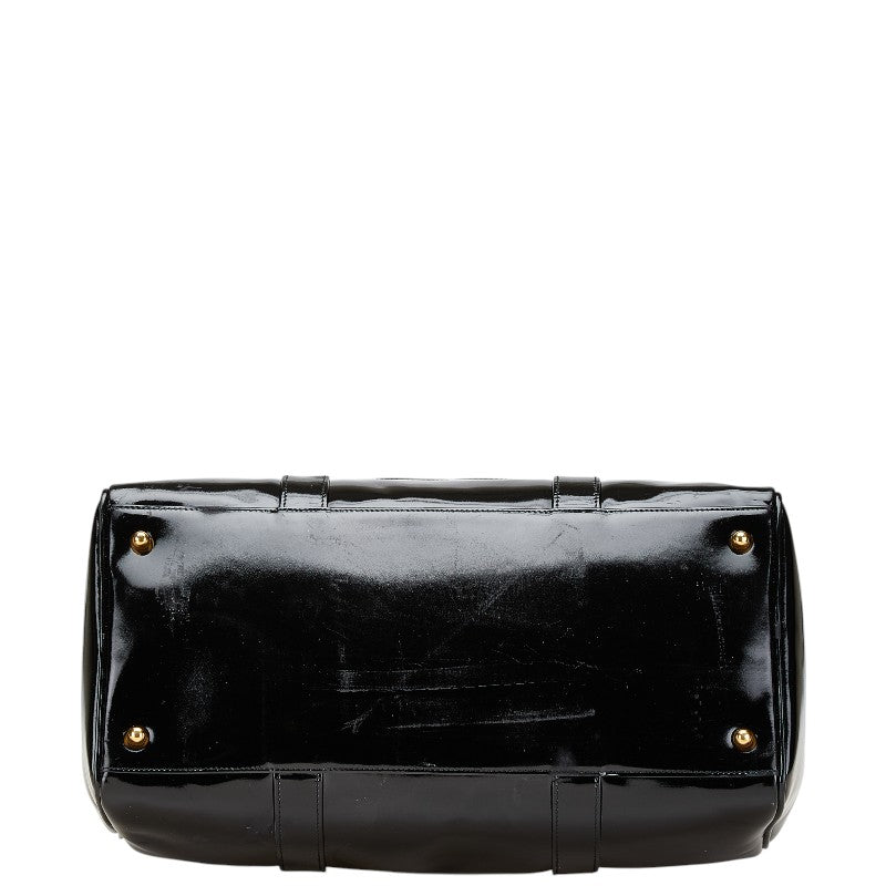シャネル ココマーク ボストンバッグ ショルダーバッグ 2WAY ブラック パテントレザー レディース CHANEL 【中古】