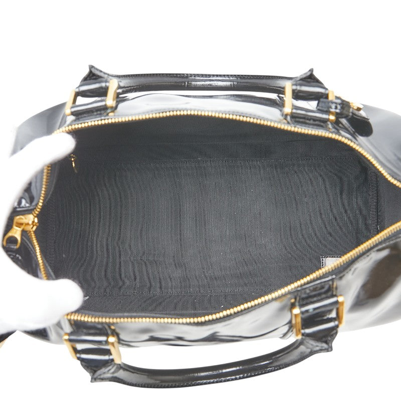 シャネル ココマーク ボストンバッグ ショルダーバッグ 2WAY ブラック パテントレザー レディース CHANEL 【中古】