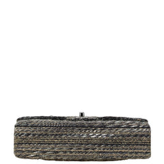 シャネル マトラッセ ココマーク ダブルフラップ チェーン ショルダーバッグ ハンドバッグ ブラック マルチカラー ツイード レザー レディース CHANEL 【中古】