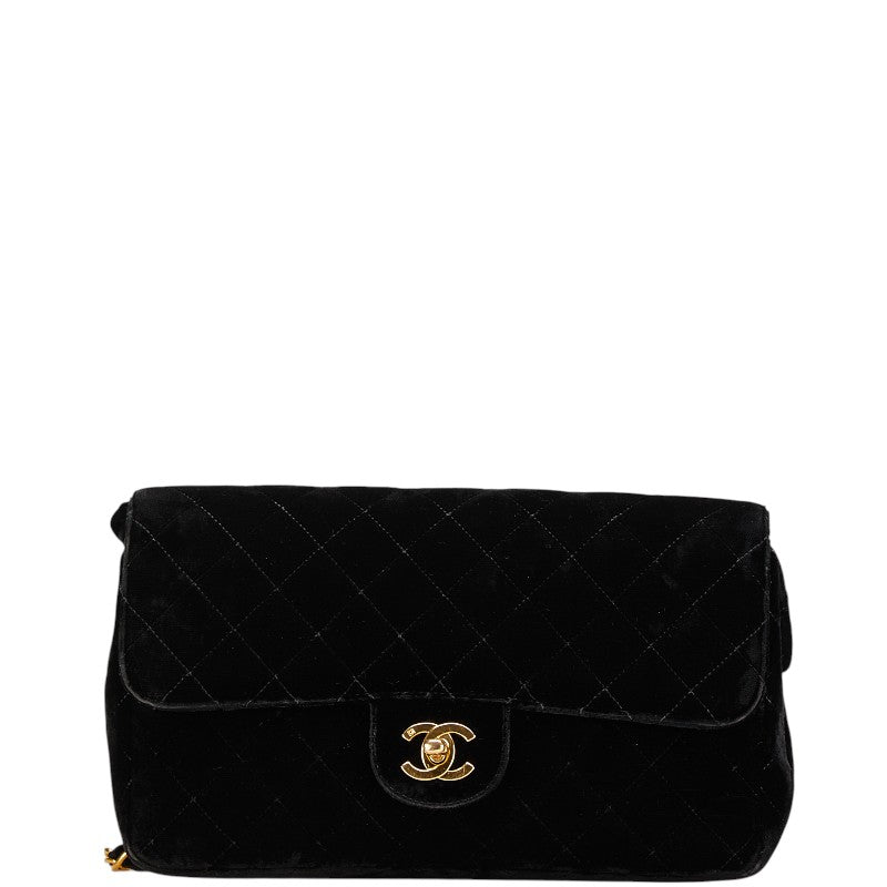 シャネル マトラッセ25 ココマーク チェーン リュック バックパック ブラック ベロア レザー レディース CHANEL 【中古】