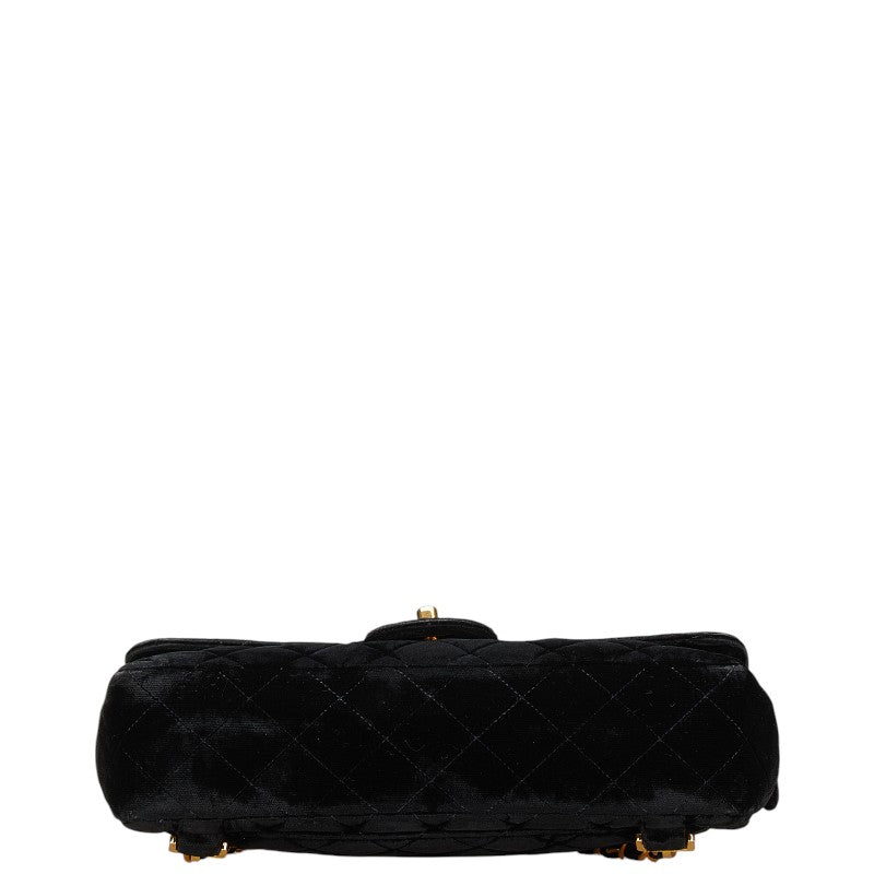 シャネル マトラッセ25 ココマーク チェーン リュック バックパック ブラック ベロア レザー レディース CHANEL 【中古】