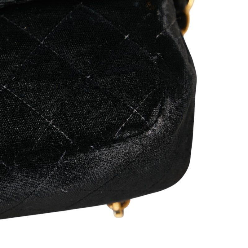 シャネル マトラッセ25 ココマーク チェーン リュック バックパック ブラック ベロア レザー レディース CHANEL 【中古】