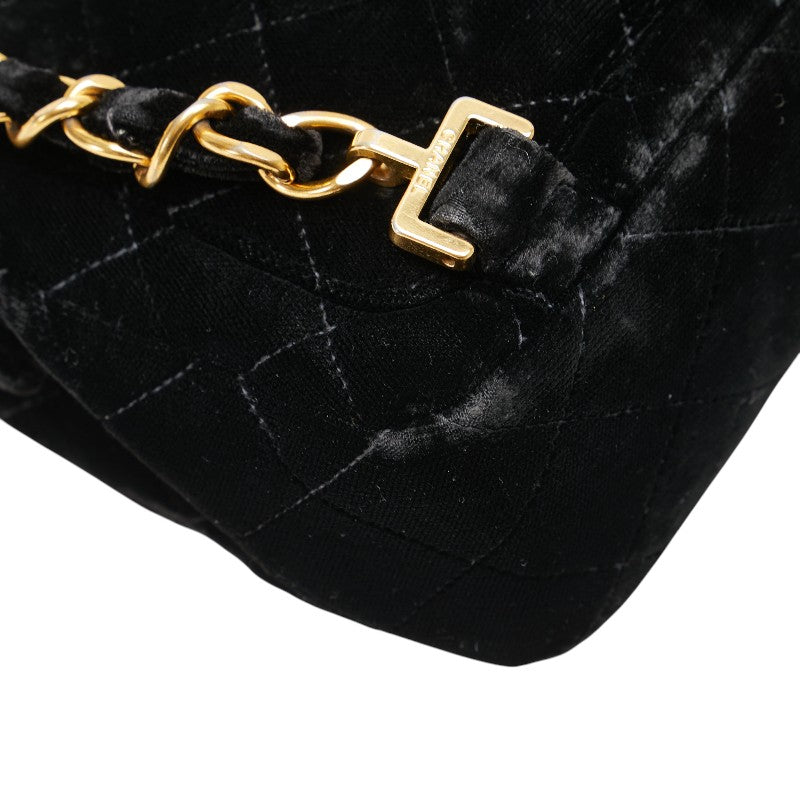 シャネル マトラッセ25 ココマーク チェーン リュック バックパック ブラック ベロア レザー レディース CHANEL 【中古】