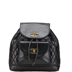 シャネル マトラッセ ココマーク ゴールド金具 チェーン リュック バックパック ブラック ラムスキン レディース CHANEL 【中古】