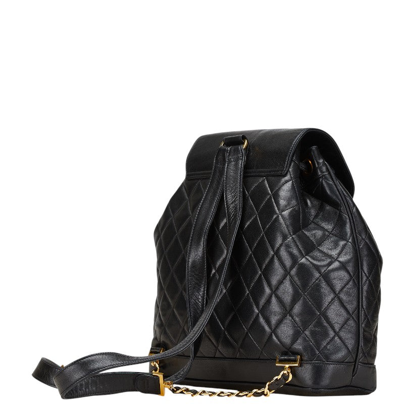 シャネル マトラッセ ココマーク ゴールド金具 チェーン リュック バックパック ブラック ラムスキン レディース CHANEL 【中古】