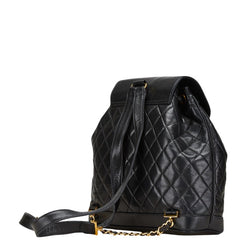 シャネル マトラッセ ココマーク ゴールド金具 チェーン リュック バックパック ブラック ラムスキン レディース CHANEL 【中古】