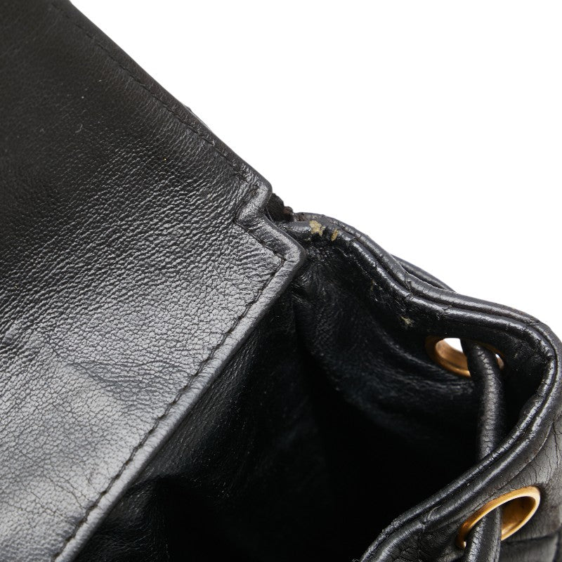 シャネル マトラッセ ココマーク ゴールド金具 チェーン リュック バックパック ブラック ラムスキン レディース CHANEL 【中古】