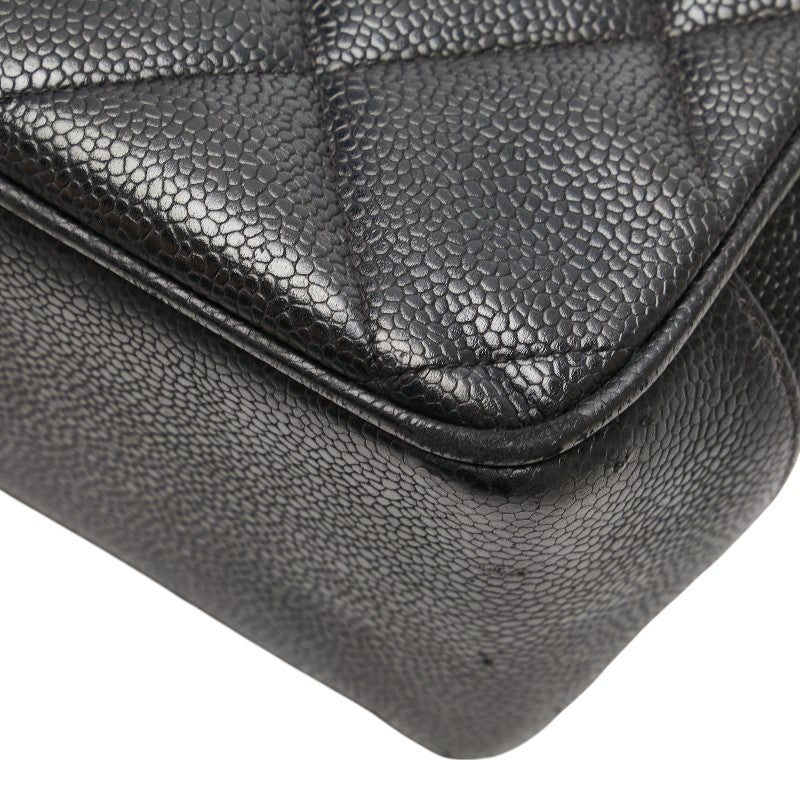 シャネル マトラッセ ココマーク チェーン トートバッグ ワンショルダーバッグ ブラック キャビアスキン レディース CHANEL 【中古】
