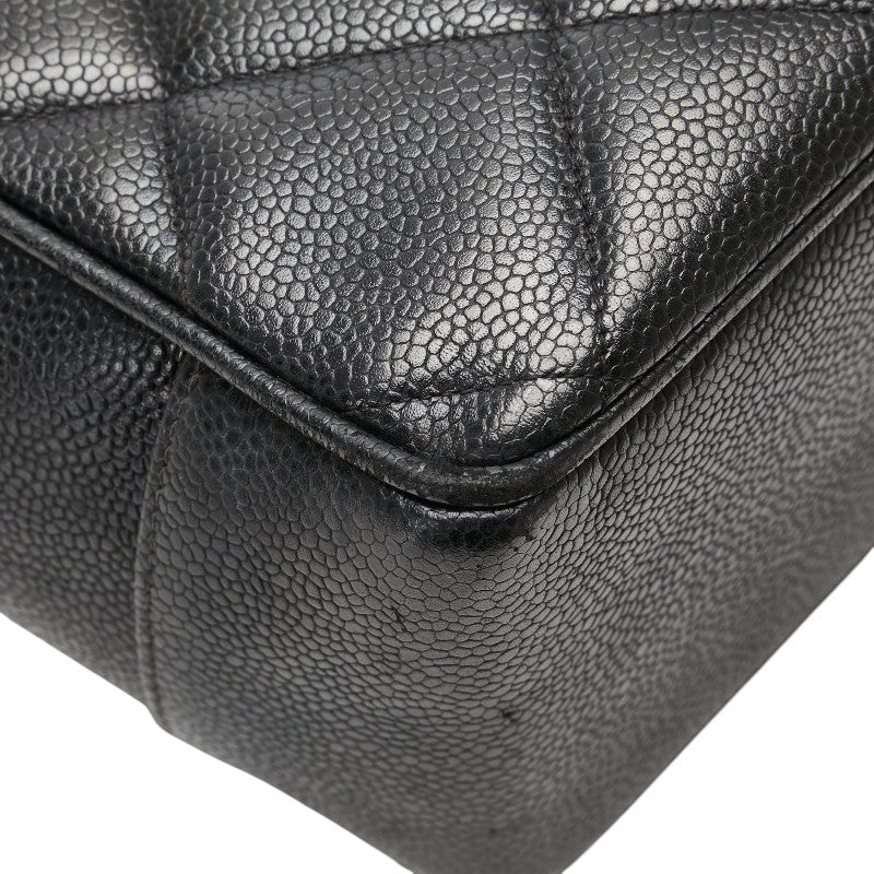 シャネル マトラッセ ココマーク チェーン トートバッグ ワンショルダーバッグ ブラック キャビアスキン レディース CHANEL 【中古】