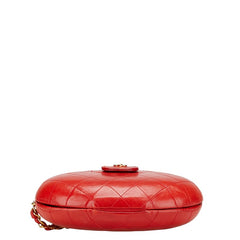 シャネル マトラッセ ココマーク ポーチ レッド ラムスキン レディース CHANEL 【中古】