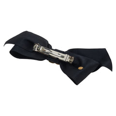 シャネル ココマーク リボン バレッタ ブラック サテン レディース CHANEL 【中古】