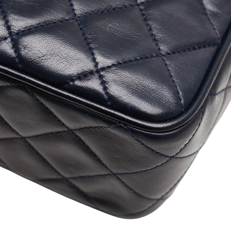 シャネル マトラッセ ココマーク フリンジ チェーン ショルダーバッグ ネイビー ラムスキン レディース CHANEL 【中古】