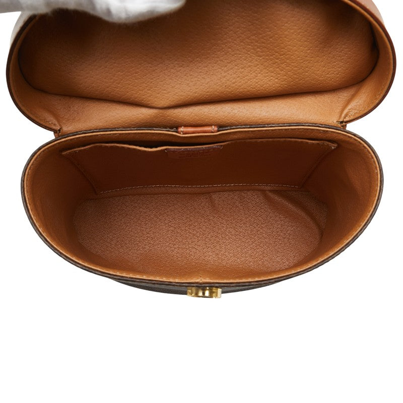 セリーヌ マカダム バニティバッグ ショルダーバッグ 2WAY ブラウン PVC レザー レディース CELINE 【中古】