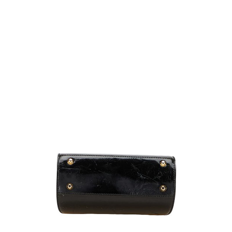 ディオール ハンドバッグ ショルダーバッグ 2WAY ブラック ゴールド パテントレザー レディース Dior 【中古】