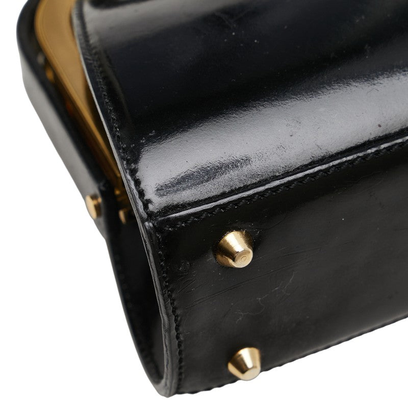 ディオール ハンドバッグ ショルダーバッグ 2WAY ブラック ゴールド パテントレザー レディース Dior 【中古】