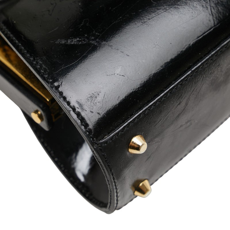 ディオール ハンドバッグ ショルダーバッグ 2WAY ブラック ゴールド パテントレザー レディース Dior 【中古】