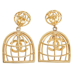 シャネル ヴィンテージ ココマーク 鳥かご イヤリング ゴールド メッキ レディース CHANEL 【中古】