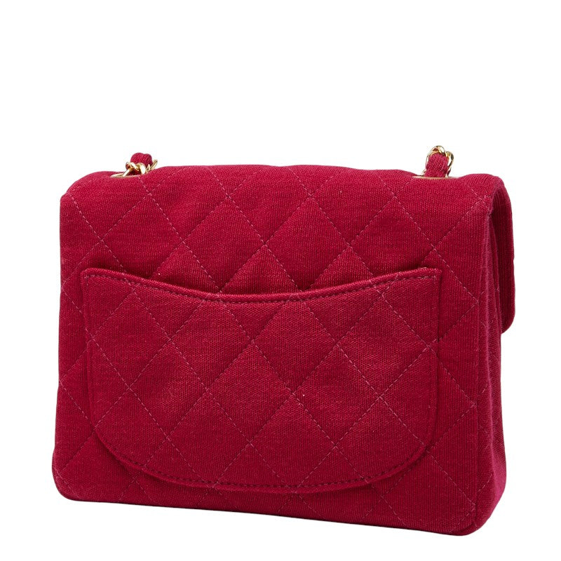 シャネル ココマーク ミニマトラッセ 17 チェーン ショルダーバッグ レッド コットン レディース CHANEL 【中古】