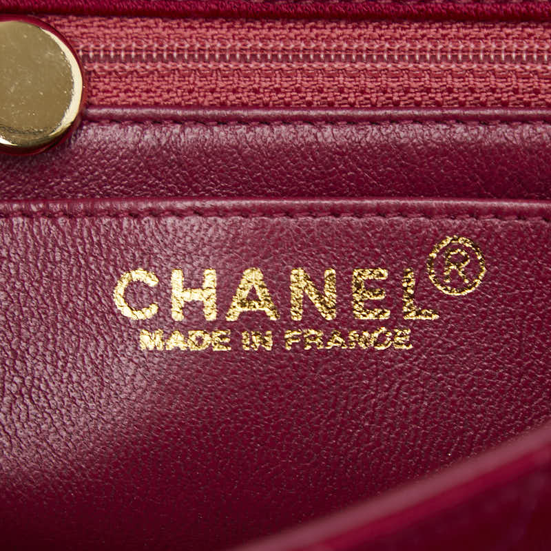 シャネル ココマーク ミニマトラッセ 17 チェーン ショルダーバッグ レッド コットン レディース CHANEL 【中古】