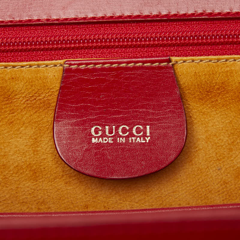 グッチ オールドグッチ バンブー ハンドバッグ ショルダーバッグ 2WAY 001 01 0633 レッド レザー レディース GUCCI 【中古】