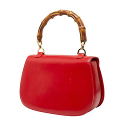グッチ オールドグッチ バンブー ハンドバッグ ショルダーバッグ 2WAY 001 01 0633 レッド レザー レディース GUCCI 【中古】
