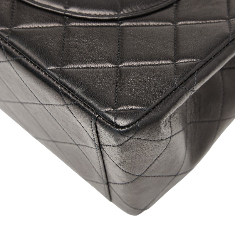 シャネル ココマーク デカマトラッセ34 斜め掛け チェーン ショルダーバッグ ブラック レザー レディース CHANEL 【中古】