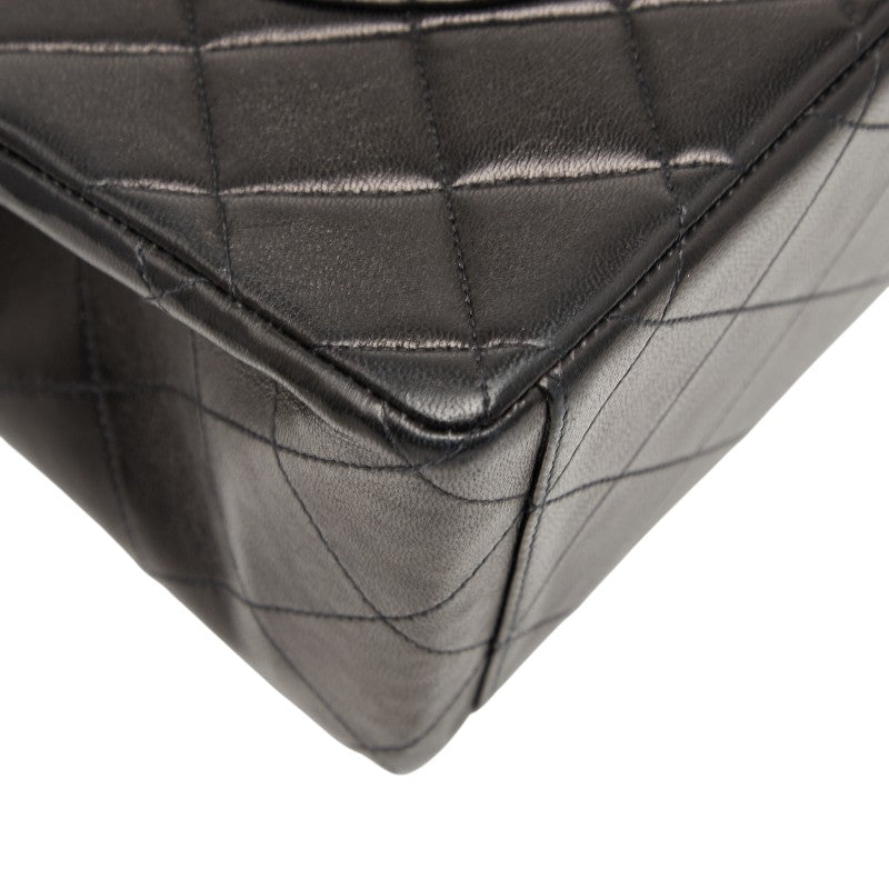 シャネル ココマーク デカマトラッセ34 斜め掛け チェーン ショルダーバッグ ブラック レザー レディース CHANEL 【中古】