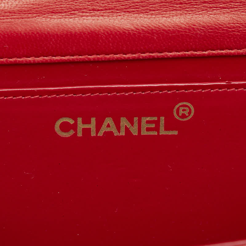 シャネル ココマーク プッシュロック チェーン ショルダーバッグ レッド リザード レディース CHANEL 【中古】