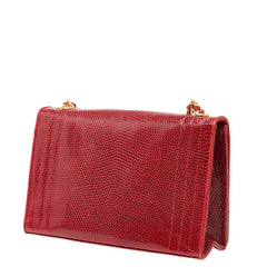 シャネル ココマーク チェーン ショルダーバッグ レッド リザード レディース CHANEL 【中古】