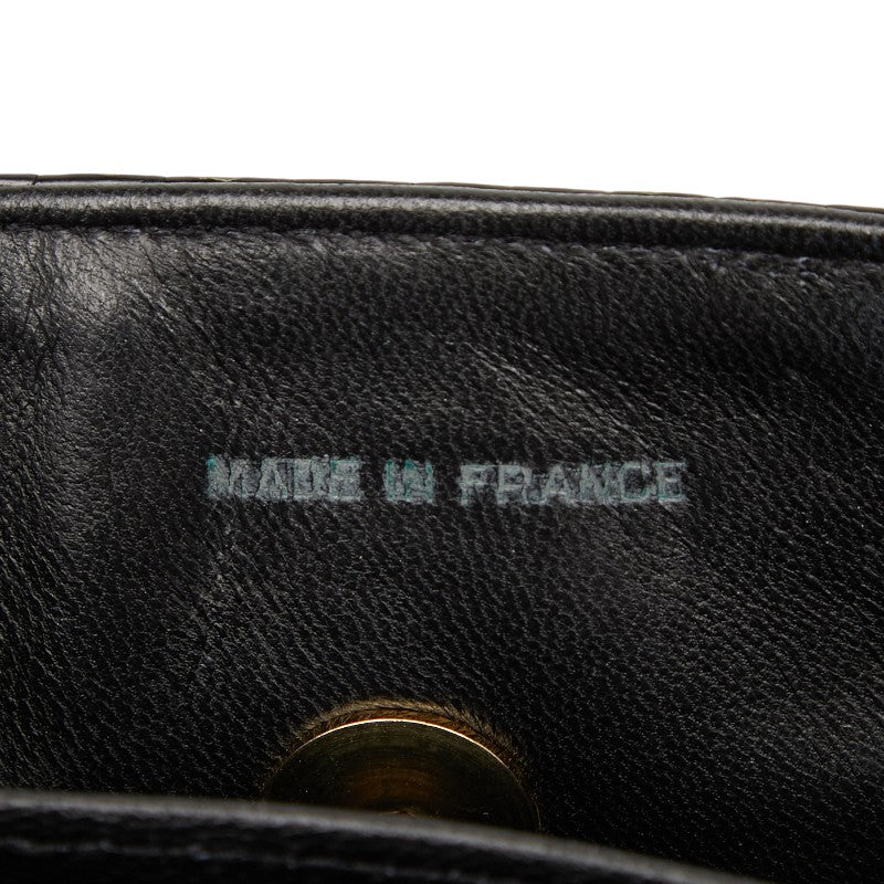 シャネル ココマーク クロコ型押し チェーン ショルダーバッグ ブラック パテントレザー レディース CHANEL 【中古】