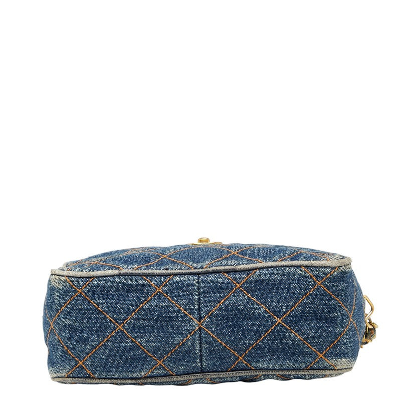 シャネル ココマーク マトラッセ チェーン ショルダーバッグ インディゴブルー デニム レディース CHANEL 【中古】
