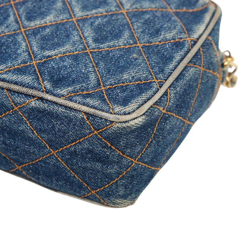 シャネル ココマーク マトラッセ チェーン ショルダーバッグ インディゴブルー デニム レディース CHANEL 【中古】