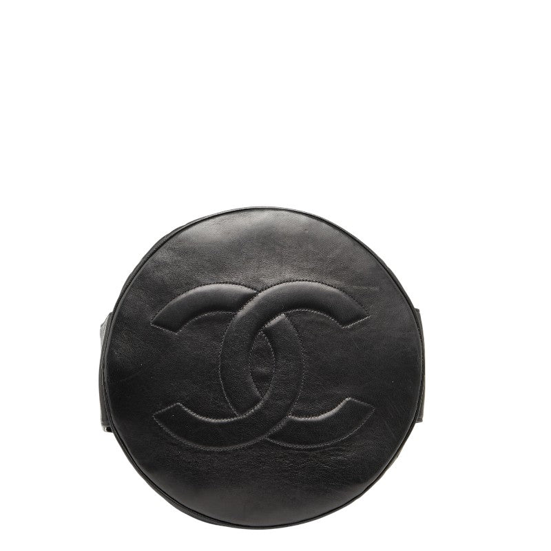 シャネル ココマーク マトラッセ 巾着型 チェーン ショルダーバッグ ブラック ラムスキン レディース CHANEL 【中古】