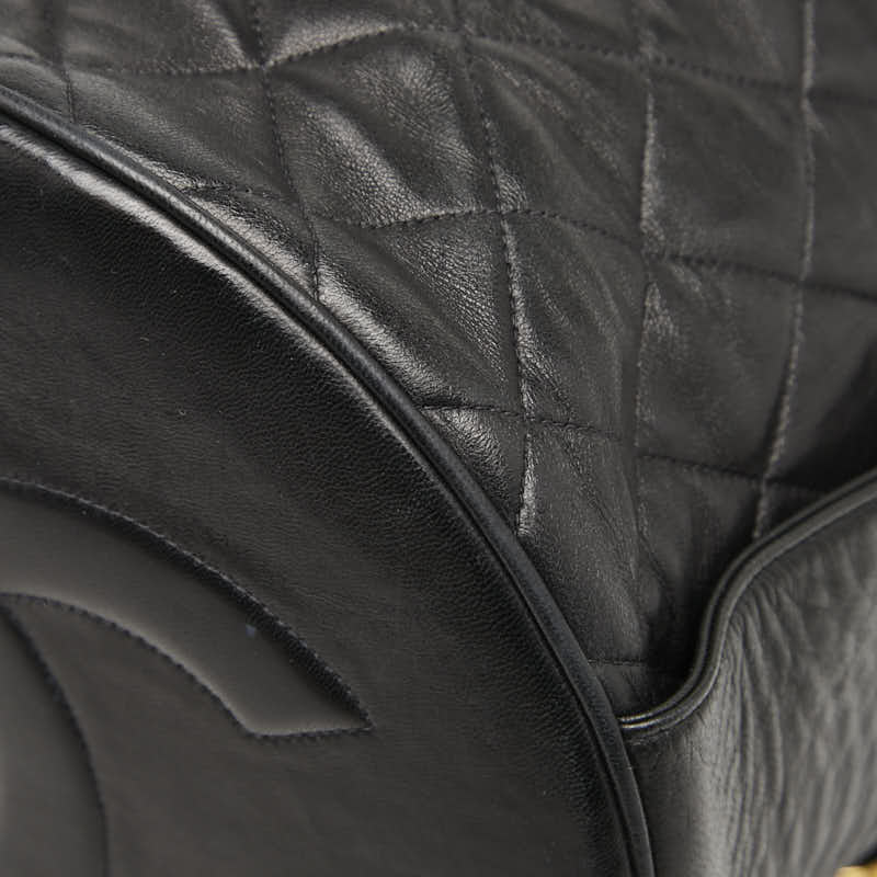シャネル ココマーク マトラッセ 巾着型 チェーン ショルダーバッグ ブラック ラムスキン レディース CHANEL 【中古】