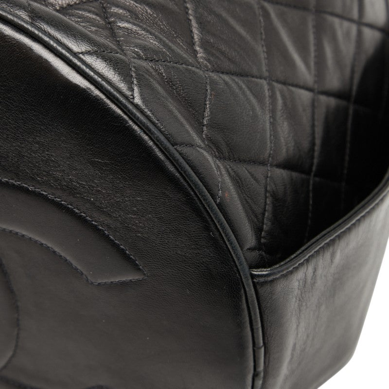 シャネル ココマーク マトラッセ 巾着型 チェーン ショルダーバッグ ブラック ラムスキン レディース CHANEL 【中古】