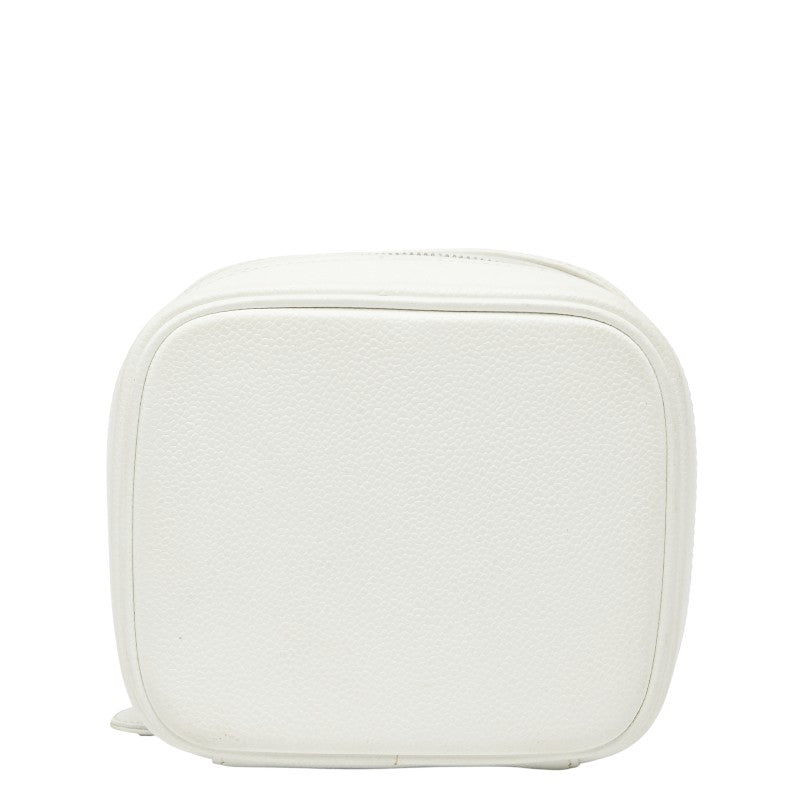 シャネル ココマーク バニティバッグ ハンドバッグ ホワイト キャビアスキン レディース CHANEL 【中古】
