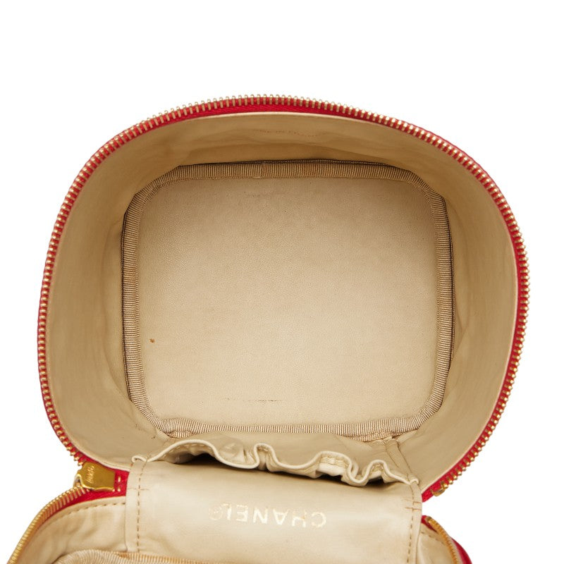 シャネル ココマーク バニティバッグ ハンドバッグ レッド キャビアスキン レディース CHANEL 【中古】