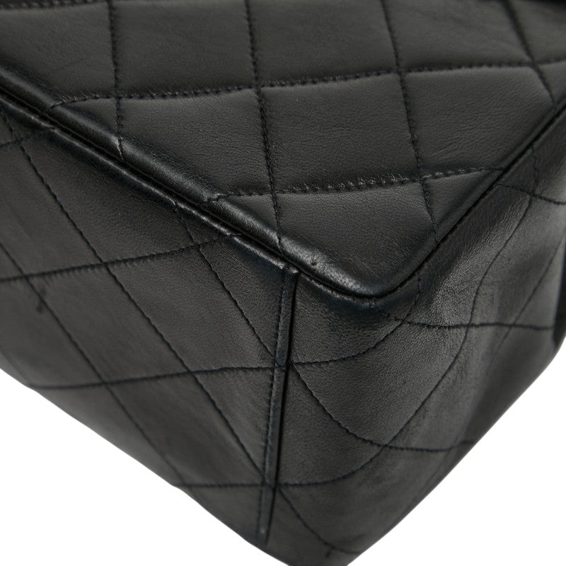シャネル ココマーク デカマトラッセ34 斜め掛け チェーン ショルダーバッグ ブラック レザー レディース CHANEL 【中古】